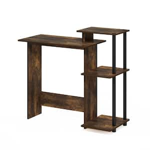 Efficient 39.6 in. Wood Rectangle Amber Pine/Black Wood Desk