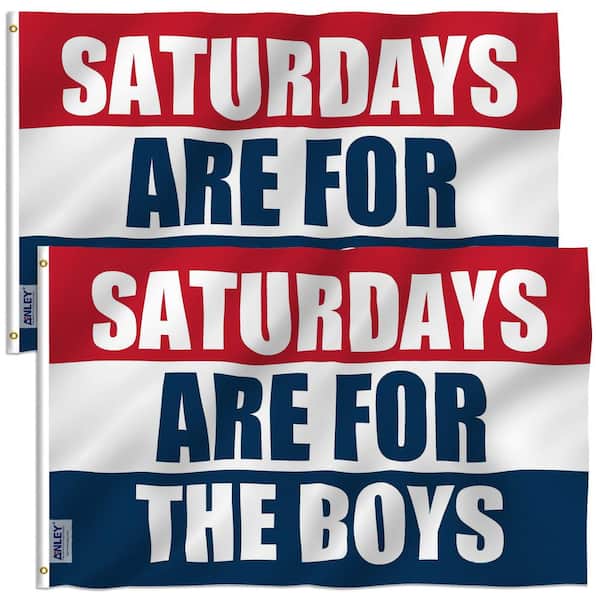 ANLEY Fly Breeze 3 ft. x 5 ft. Polyester Saturdays Are For The Boys Flag 2-Sided Flags Banner with Brass Grommets (2-Pack)