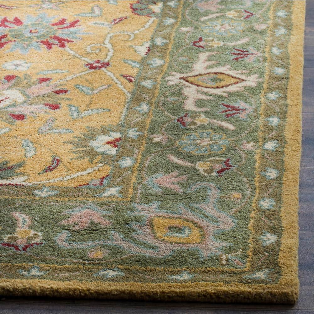 Elegant Gold Hand-Tufted Wool Area Rug - 8'3" x 11'