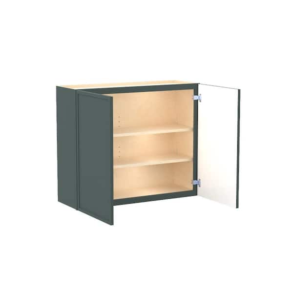 Franklin 36 in. W x 12 in. D x 30 in. H Assembled Plywood Wall Kitchen Cabinet in Verdant Green with Soft Close