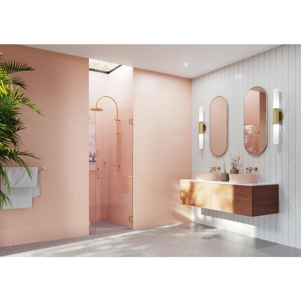 Illume 31" x 78" Frameless Shower Door with Polished Brass Finish