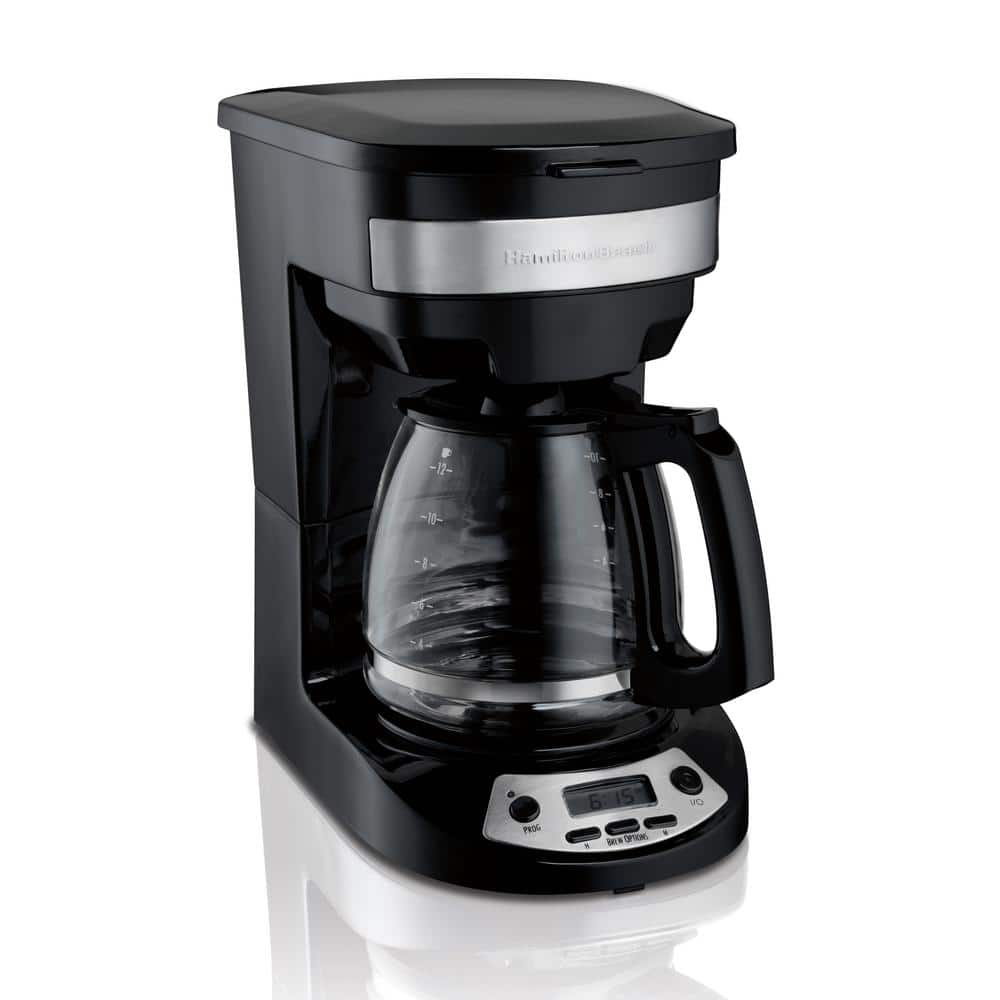 Hamilton Beach 12- Cup Black Drip Coffee Maker with Glass Carafe 49316R -  The Home Depot