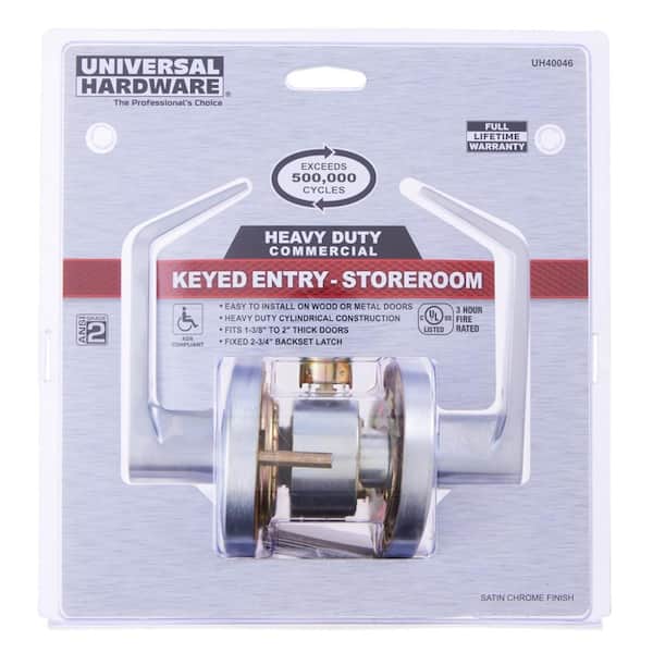 Commercial 2-3/4 in. Satin Chrome Heavy Duty Storeroom Door Lever