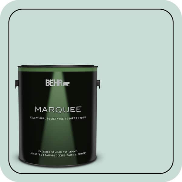 BEHR MARQUEE 1 gal. #MQ3-20 Whipped Mint Semi-Gloss Enamel Exterior Paint & Primer