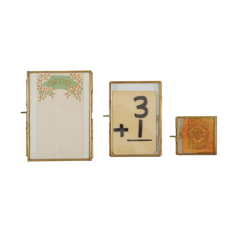 Classic Brass and Glass 4x6 Floating Photo Frame