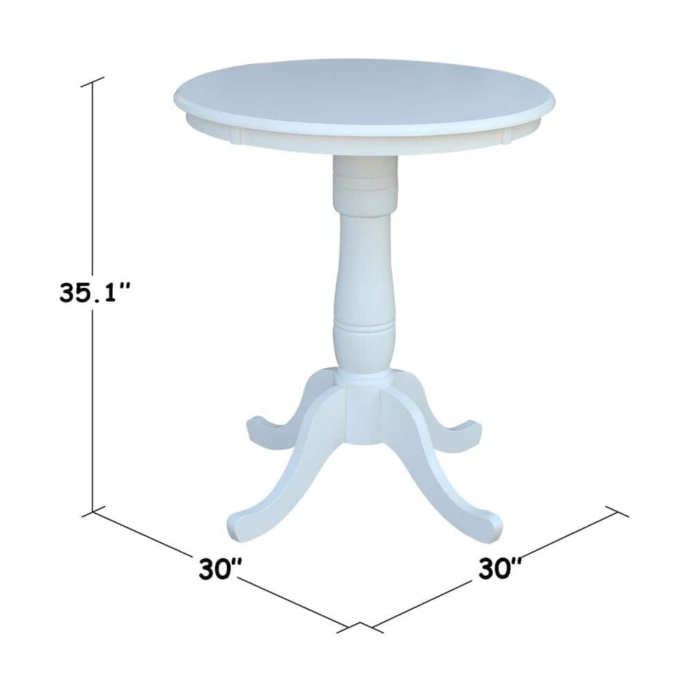 Casual Round Wood Extendable Counter Height Dining Table, White