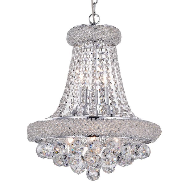 Warehouse of Tiffany Isidra 19 in. 6-Light Indoor Chrome Chandelier with Light Kit