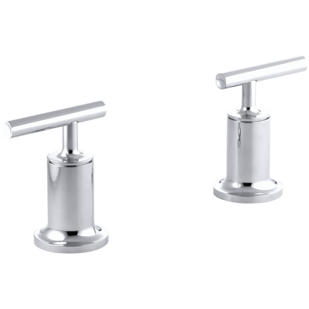 Purist Polished Chrome Double Lever Wall-Mounted Bath Trim