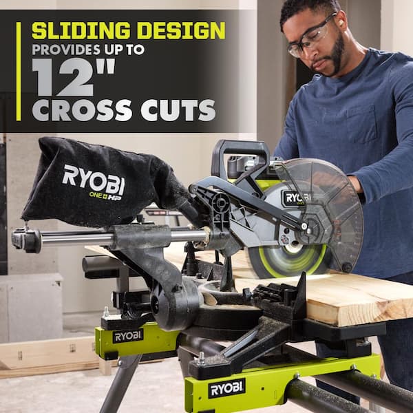 RYOBI 18V ONE+ HP Brushless Cordless 10-inch Mitre Saw Kit with 4.0 HP  Battery