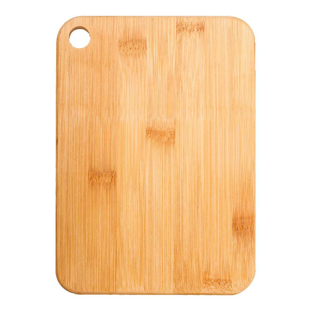 Medium Beige Bamboo Rectangular Cutting Board with Hanging Hole