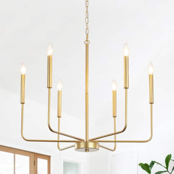 LWYTJO Classic 6-Light Traditional Fixture Spray Gold Modern Farmhouse ...