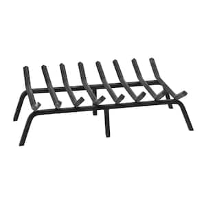28 in. Black Sturdy Non-Tapered Fireplace Grate for Logs