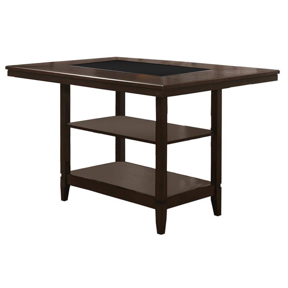 Best Master Furniture Vincent 57 in. Espresso Wood Counter Height