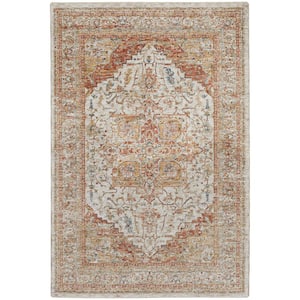 Sahar Ivory Rust 4 ft. x 6 ft. All-Over Design Traditional Area Rug