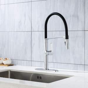 Single Handle Pull Down Sprayer Kitchen Faucet with Magnetic Docking Spray Head in Chrome