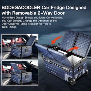 75 Qt. 3.2 cu. ft. Frost Free Car Refrigerator Portable 12/24-Volt DC and 110-240-Volt AC Dual Zone Car Freezer in Blue