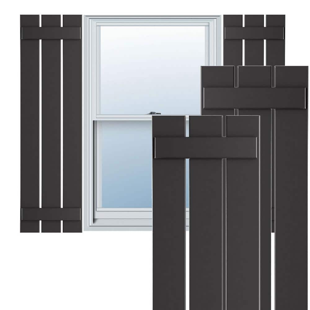 True Fit PVC 23 in. W x 66 in. H Vinyl Board and Batten Shutters Pair in Shadow Mountain price history on PriceWatchPro