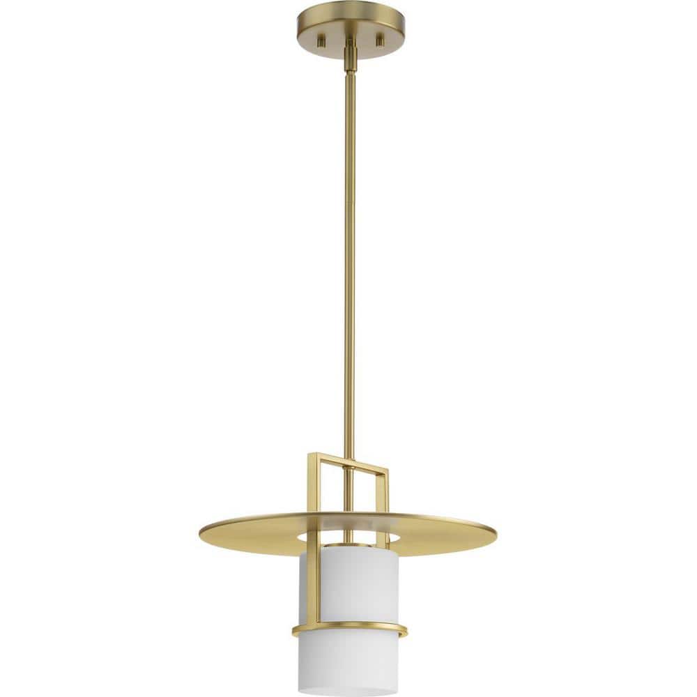 Mystic Brushed Bronze Pendant Light with Etched Glass Shade