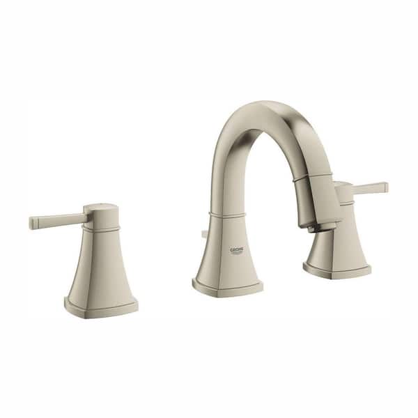 GROHE Grandera 8 in. Widespread 2-Handle 1.2 GPM Bathroom Faucet in Brushed Nickel InfinityFinish