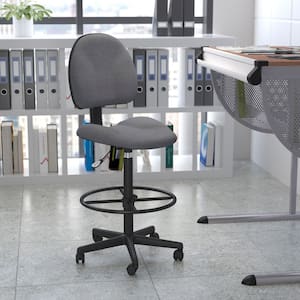 Fabric Adjustable Height Ergonomic Drafting Chair in Gray