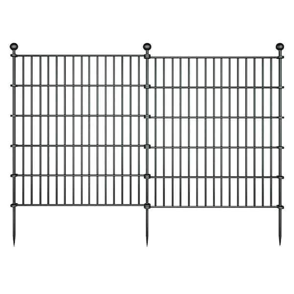 Misopily Rustproof Durable 32 in. H Metal Garden Fence Panels with Ground Stakes for Outdoor Temporary Containment 23.6 ft. L