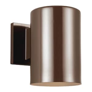 Outdoor Cylinder Collection 1-Light Bronze Outdoor Wall Lantern Sconce
