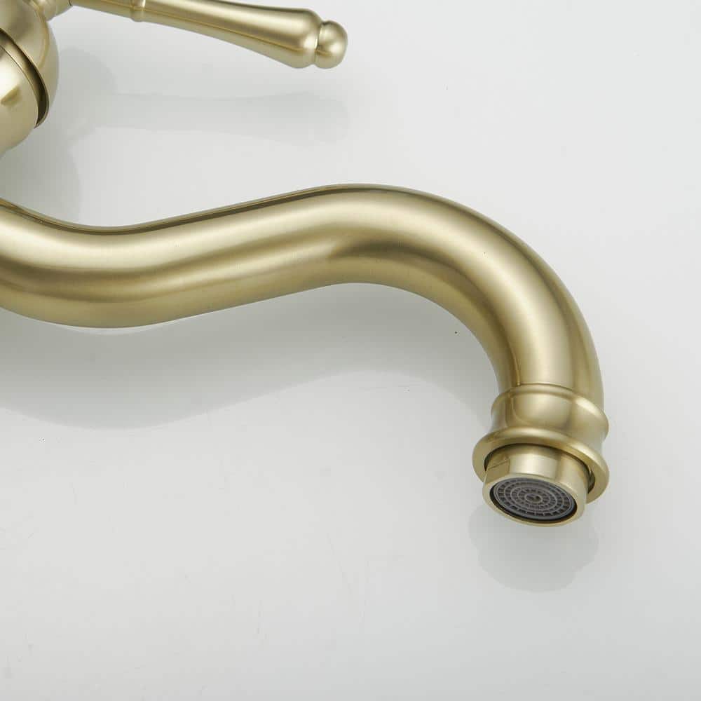 Brushed Gold Single Handle High-Arc Vessel Sink Faucet