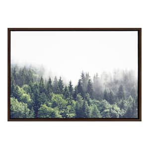 Lush Green Forest on a Foggy Day by The Creative Bunch Studio Framed Nature Canvas Wall Art Print 33.00 in. x 23.00 in.