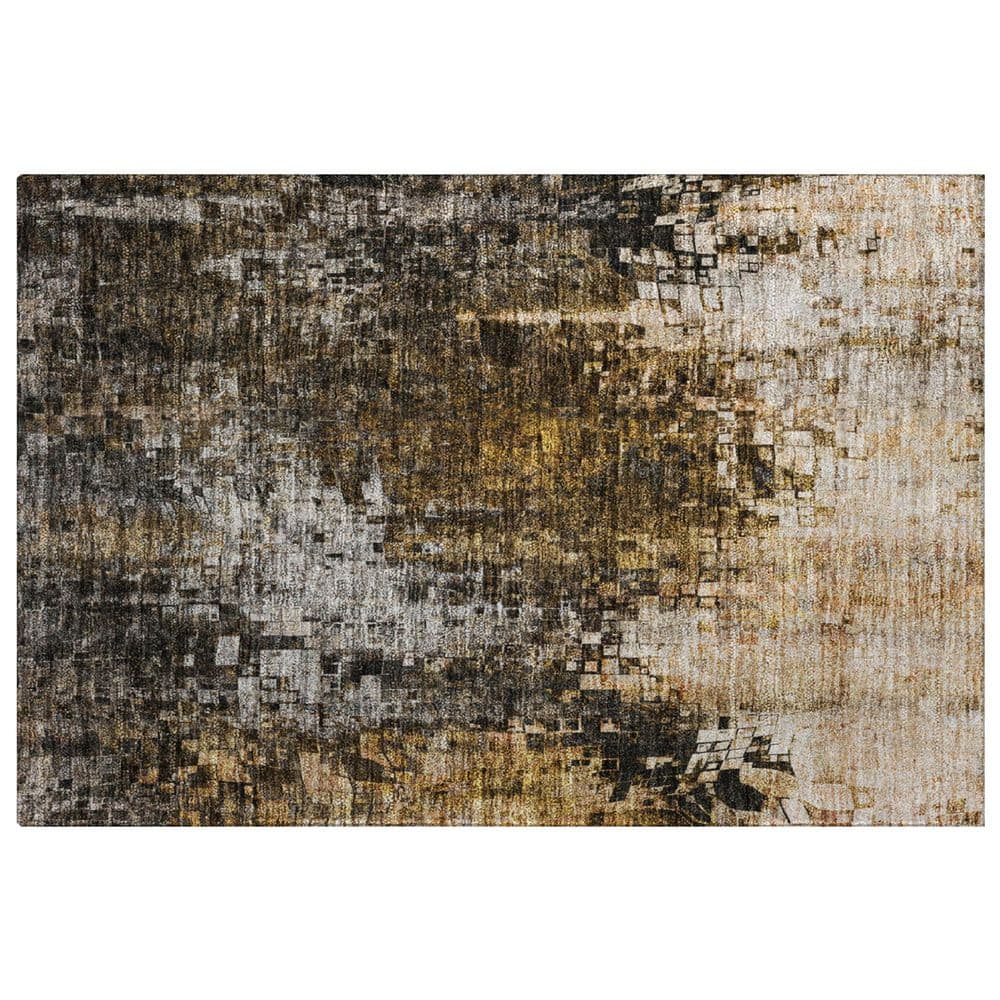 Dream Shag Premium Machine Washable Abstract ADS581 Brown 3 ft. x 4 ft. Area Rug price history on PriceWatchPro