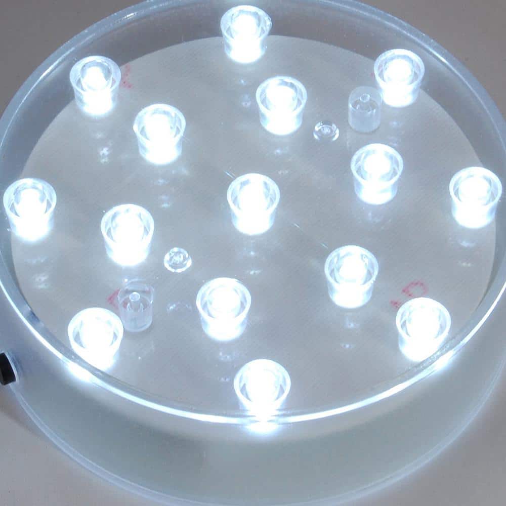 Round Cool White LED Battery Operated Base Light
