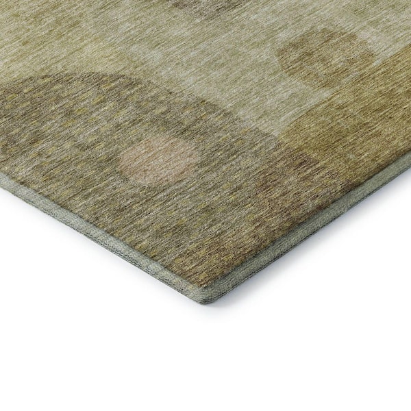 Mayfield Premium Machine Washable Abstract AMF1117 Beige 2 ft. 3 in. x 7 ft. 6 in. Runner Rug