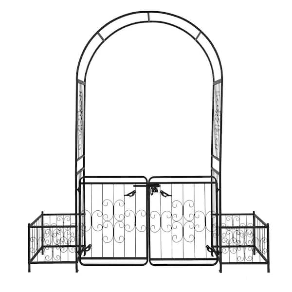 Karl home 86.2 in. x 78 in. Grande Arbor with Gates and Planters