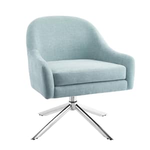 Joslyn Seafoam Green Swivel Accent Chair with Chrome Base