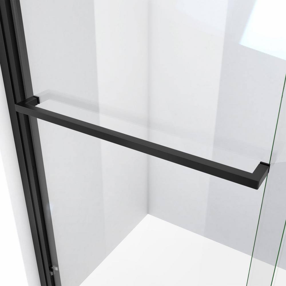 Matte Black 48" x 72" Semi-Frameless Sliding Shower Door