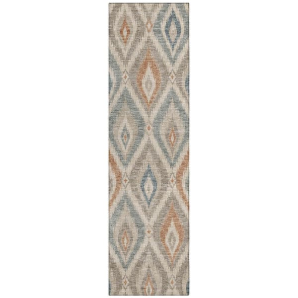 Chantille Machine Washable Indoor/Outdoor Abstract ACN3072 Taupe 2 ft. x 7 ft. Runner Rug