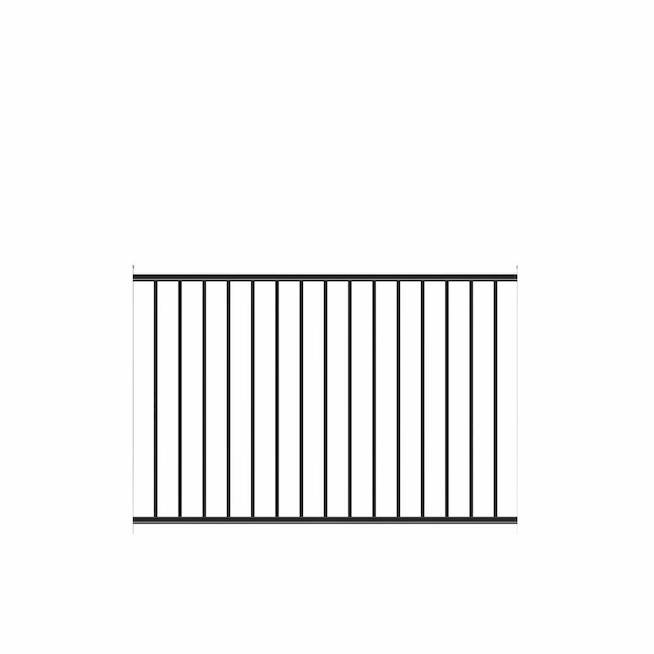 Beechmont Heavy-Duty 4 ft. H x 6 ft. W Black Aluminum Pre-Assembled Fence Panel