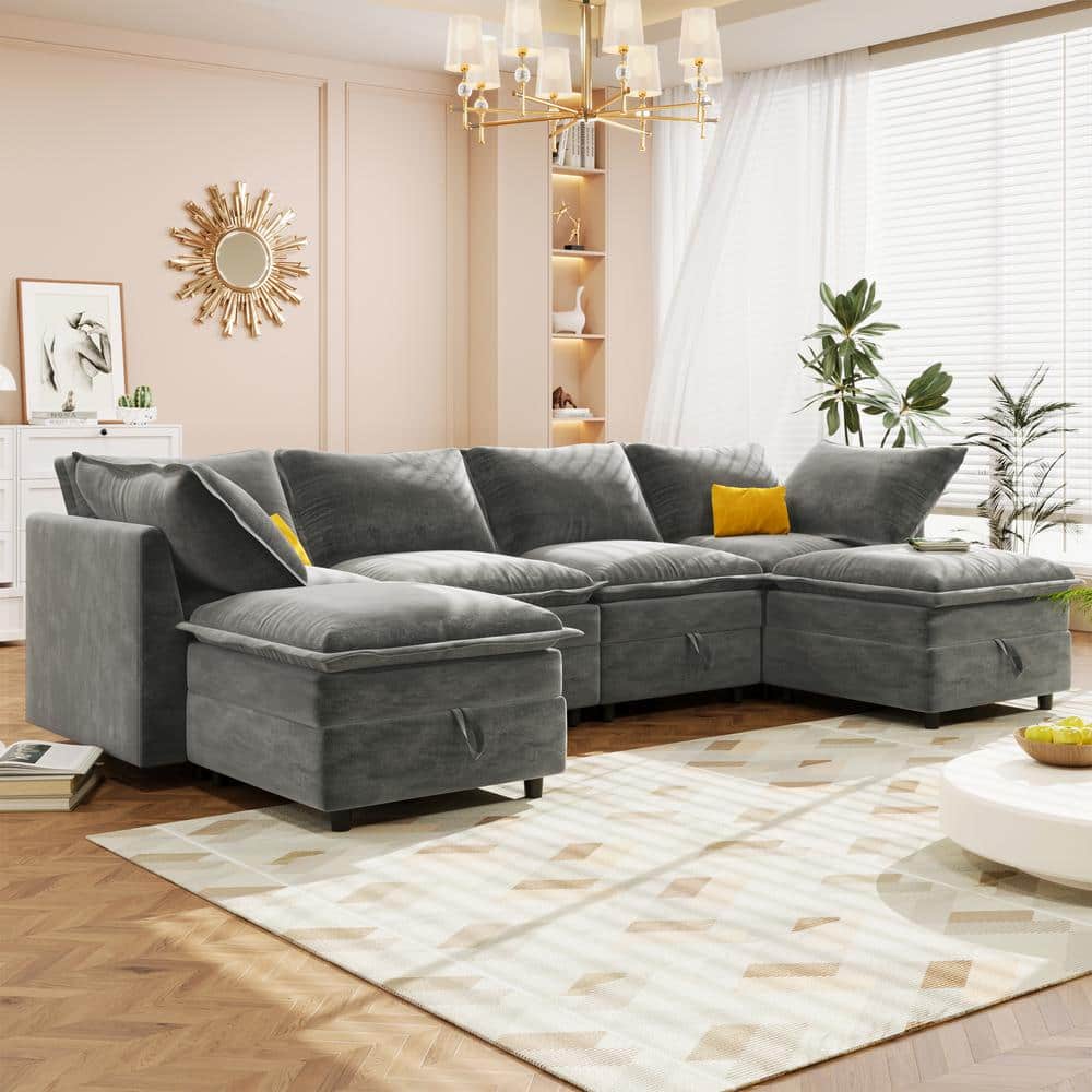 CHRISTOPHER KNIGHT HOME 126 in. W 6-Piece Polyester Modular