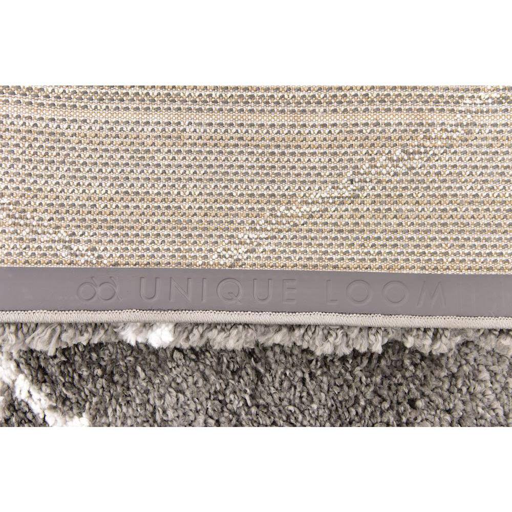 Gray Square Trellis Shag Synthetic Indoor Rug