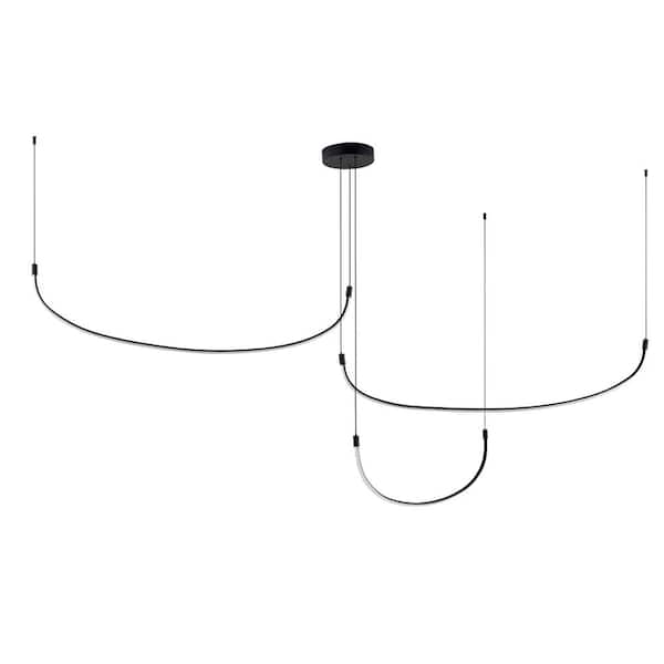 KUZCO Talis 70 in. 1 Light 56-Watt Black Integrated LED Pendant Light
