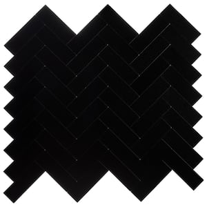 Alberta Black 11.1 in. x 12.6 in. 4mm Stone Peel and Stick Backsplash Tiles (8pcs/7.76 sq.ft Per Case)