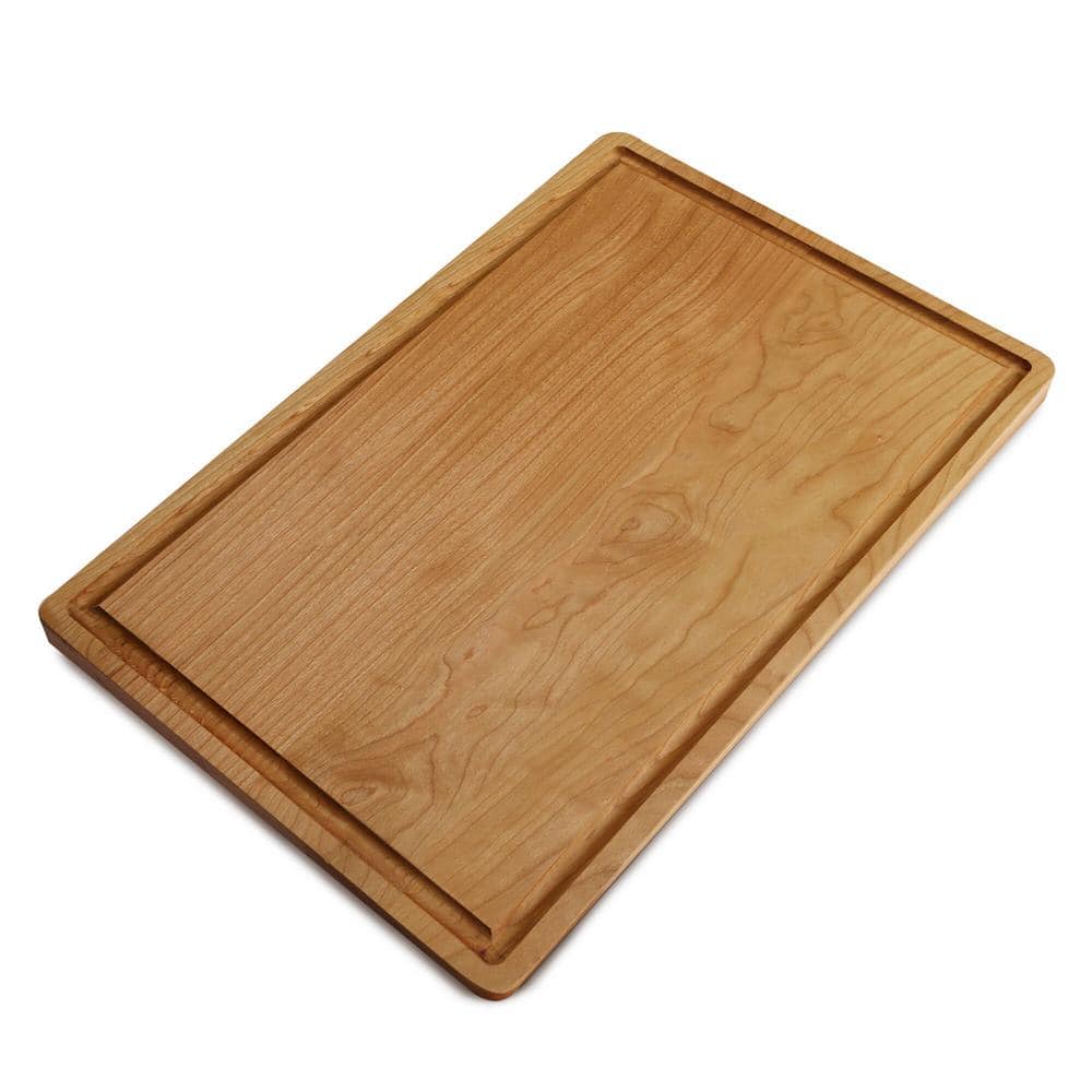 14 x 20 x 3/4 Cherry Wood Cutting Board with Juice Groove and Reservoir.