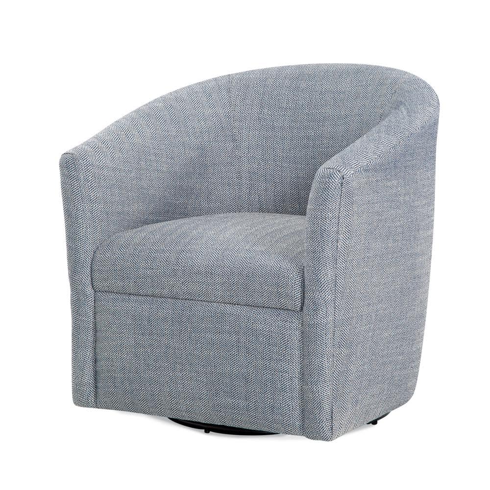 Indigo Barrel Swivel Accent Chair with Manufactured Wood Frame