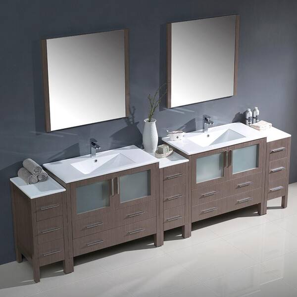 Bathroom Vanity Corner Unit | Oak Sink Cabinet | Ceramic Basin Tap & Plug  Option