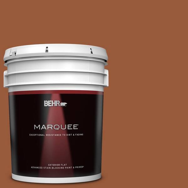 BEHR MARQUEE 5 gal. #230D-7 Cinnamon Brandy Flat Exterior Paint & Primer