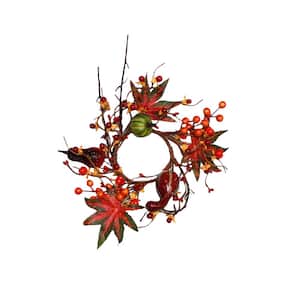 3.25 in. I.D. Gourd with Berries Candle Ring (Set of 2)