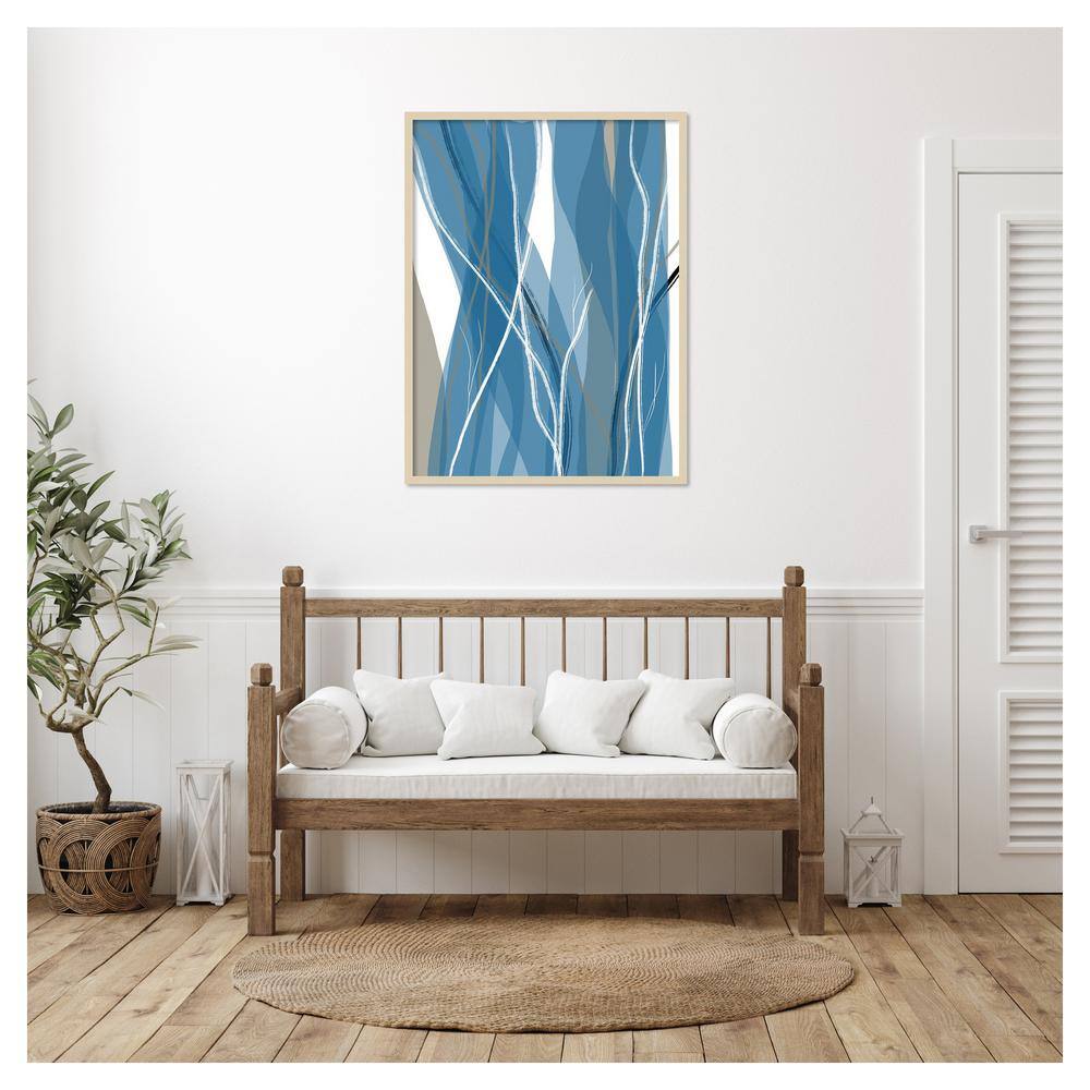 Sea Meadow III Blue and White Abstract Framed Wall Art