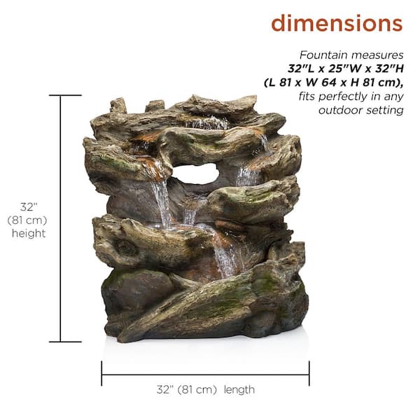 Alpine Corporation 32 in. Tall Outdoor Multi-Tier Rainforest Rock Alpine Corporation 32 in. Tall Outdoor Multi-Tier Rainforest Rock