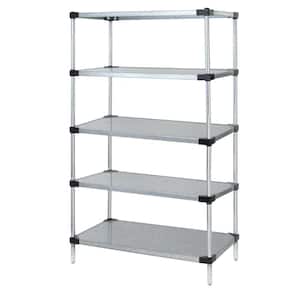 Chrome 4-Tier Chrome Wire Shelving Unit (36 in. W x 54 in. H x 18 in. D)