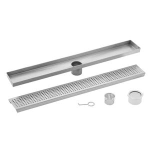 36 in. Stainless Steel Square Grate Linear Shower Drain