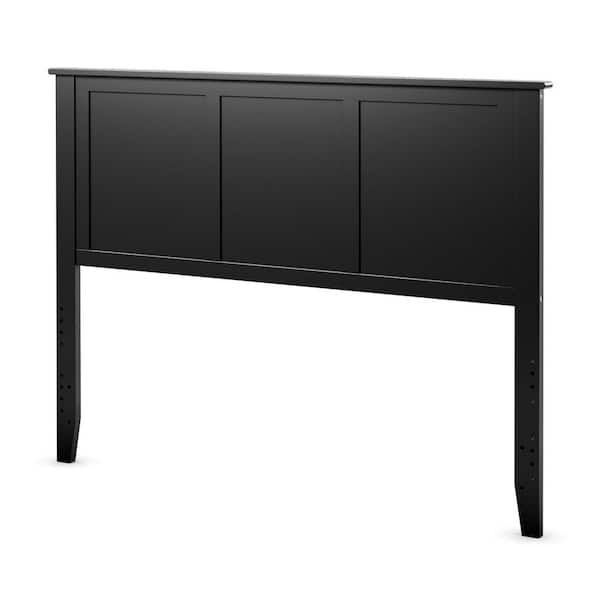Costway Black Full Wood Headboard Flat Panel Pre-drilled Holes Height Adjustment